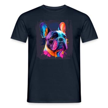 Chiens Français Bulldog Amateurs de chiens - T-shirt homme - marine - Devant - AI Model Male 178 light (178cm)