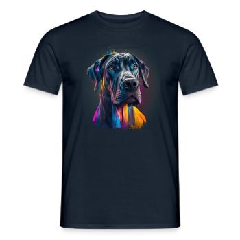 Chien disant Dogue allemand pour les amoureux des chiens - T-shirt homme - marine - Devant - AI Model Male 178 light (178cm)