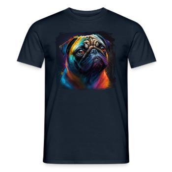 Hunde Spruch Mops Design für Hundeliebhaber - Männer T-Shirt - Navy - Vorne - AI Model Male 178 light (178cm)