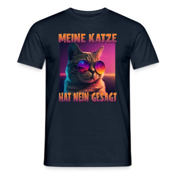 Katzenliebhaber Design Katzenmama Meine Katze hat - Männer T-Shirt - Navy - Vorne - AI Model Male 178 light (178cm)