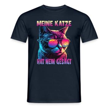 Katzenliebhaber Design Katzenmama Meine Katze hat - Männer T-Shirt - Navy - Vorne - AI Model Male 178 light (178cm)