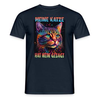 Katzenliebhaber Design Katzenmama Meine Katze hat - Männer T-Shirt - Navy - Vorne - AI Model Male 178 light (178cm)