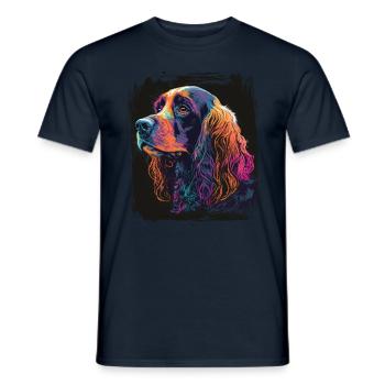 Chien Dicton Cocker Spaniel pour les amoureux des chiens - T-shirt homme - marine - Devant - AI Model Male 178 light (178cm)