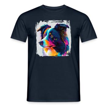 Dog Saying Border Collie Design - Men's T-Shirt - navy - Front - AI Model Male 178 light (178cm)