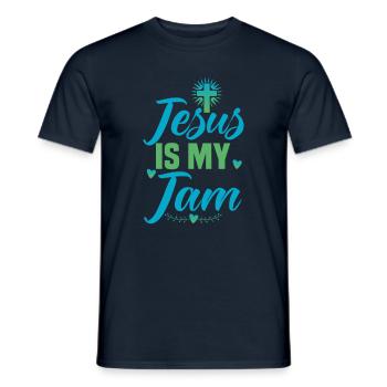Citations chrétiennes Dessins pour les chrétiens croyants - T-shirt homme - marine - Devant - AI Model Male 178 light (178cm)