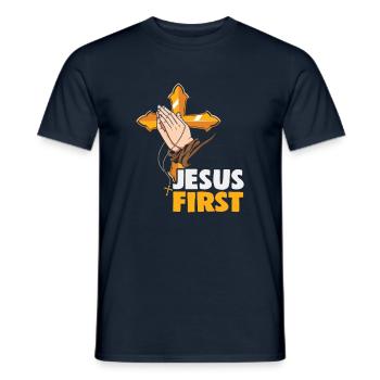 Christian Quotes Designs Jesus First Christians - Men's T-Shirt - navy - Front - AI Model Male 178 light (178cm)