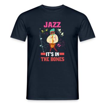 Musiciens d’orchestre de musique jazz - T-shirt homme - marine - Devant - AI Model Male 178 light (178cm)