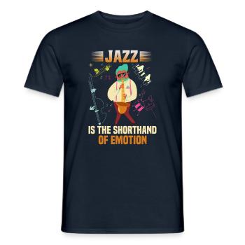 Musiciens d’orchestre de musique jazz - T-shirt homme - marine - Devant - AI Model Male 178 light (178cm)
