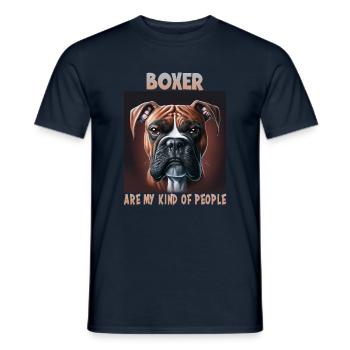 Hunde Spruch Boxer Design für Hundeliebhaber - Männer T-Shirt - Navy - Vorne - AI Model Male 178 light (178cm)