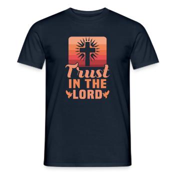 Citations chrétiennes Dessins pour les chrétiens croyants - T-shirt homme - marine - Devant - AI Model Male 178 light (178cm)