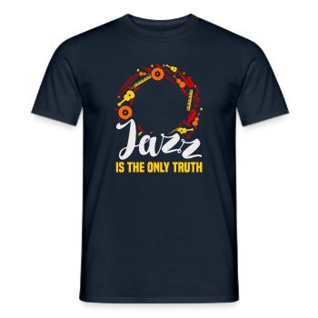 Musiciens d’orchestre de musique jazz - T-shirt homme - marine - Devant - AI Model Male 178 light (178cm)