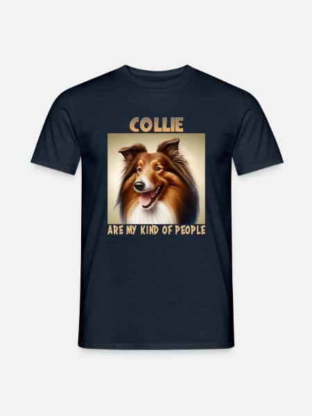 Collie Hunde Spruch Collie Design - Männer T-Shirt - Navy