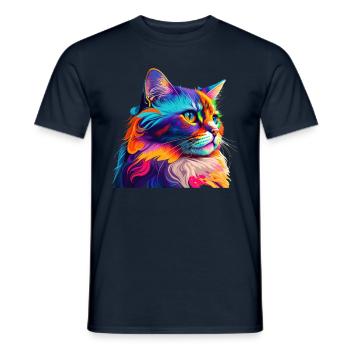 Amoureux des chats Cool Cat Design Cat Mama - T-shirt homme - marine - Devant - AI Model Male 178 light (178cm)