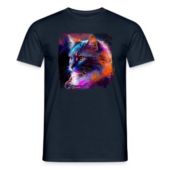 Amoureux des chats Cool Cat Design Cat Mama - T-shirt homme - marine - Devant - AI Model Male 178 light (178cm)
