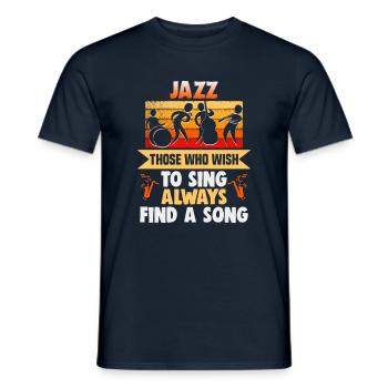 Musiciens d’orchestre de musique jazz - T-shirt homme - marine - Devant - AI Model Male 178 light (178cm)