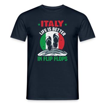 Italie vacances à la plage au bord de la mer Design beach motif - T-shirt homme - marine - Devant - AI Model Male 178 light (178cm)