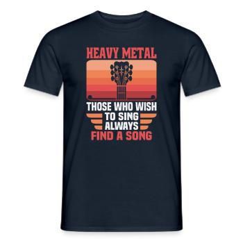 Heavy metal musicians in a band hard rock music - Men's T-Shirt - navy - Front - AI Model Male 178 light (178cm)