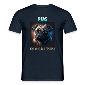 Hunde Spruch Mops Design für Hundeliebhaber - Männer T-Shirt - Navy - Vorne - AI Model Male 178 light (178cm)