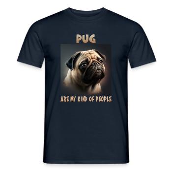 Hunde Spruch Mops Design für Hundeliebhaber - Männer T-Shirt - Navy - Vorne - AI Model Male 178 light (178cm)
