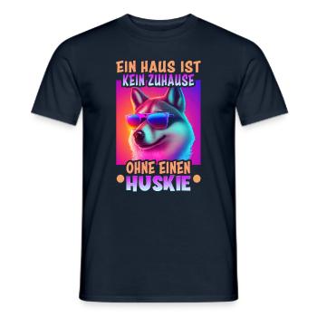Hunde Spruch Huskie Design für Hundeliebhaber - Männer T-Shirt - Navy - Vorne - AI Model Male 178 light (178cm)