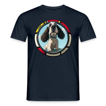 Dog Cartoon Cocker Spaniel pour les amoureux des chiens - T-shirt homme - marine - Devant - AI Model Male 178 light (178cm)
