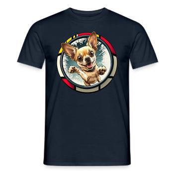 Dog Cartoon Chihuahua Design pour les amoureux des chiens - T-shirt homme - marine - Devant - AI Model Male 178 light (178cm)