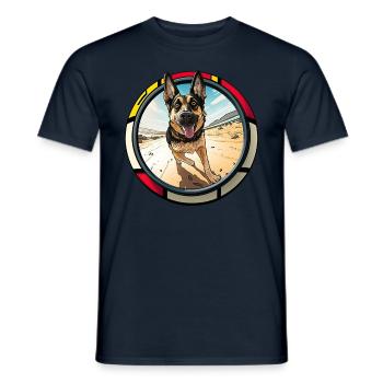 Hunde Deutscher Schäfer Hundeliebhaber - Männer T-Shirt - Navy - Vorne - AI Model Male 178 light (178cm)