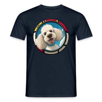 Dog Cartoon Poodle Design pour les amoureux des chiens - T-shirt homme - marine - Devant - AI Model Male 178 light (178cm)