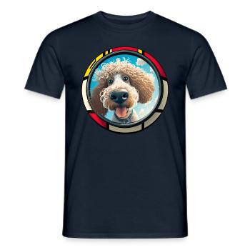 Dog Cartoon Poodle Design for Dog Lovers - Men's T-Shirt - navy - Front - AI Model Male 178 light (178cm)