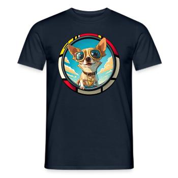 Dog Cartoon Chihuahua Design pour les amoureux des chiens - T-shirt homme - marine - Devant - AI Model Male 178 light (178cm)