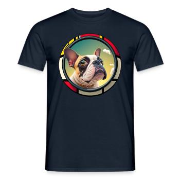 Chiens Français Bulldog Amateurs de chiens - T-shirt homme - marine - Devant - AI Model Male 178 light (178cm)