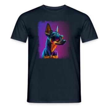 Chiens Cartoon Miniature Pinscher Design Dog Lovers - T-shirt homme - marine - Devant - AI Model Male 178 light (178cm)