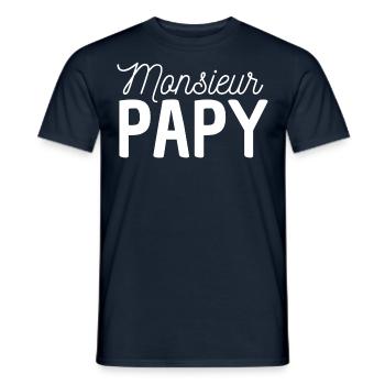 Monsieur papy humour grand-père cadeau - T-shirt homme - marine - Devant - AI Model Male 178 light (178cm)