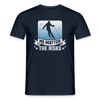 Skifahrer No matter the risks Ski - Männer T-Shirt - Navy - Vorne - AI Model Male 178 light (178cm)