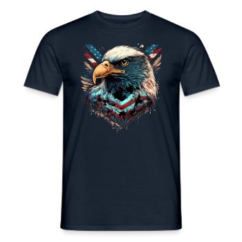 American Patriotic USA Design - Men's T-Shirt - navy - Front - AI Model Male 178 light (178cm)