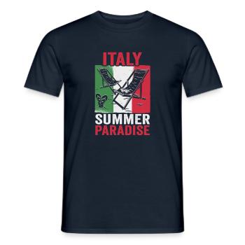 Italie vacances à la plage au bord de la mer Design beach motif - T-shirt homme - marine - Devant - AI Model Male 178 light (178cm)