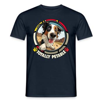 Dogs Australian Shepherd dog lovers Aussie - Men's T-Shirt - navy - Front - AI Model Male 178 light (178cm)