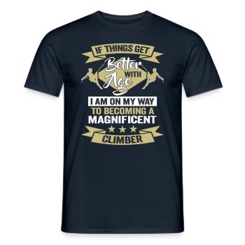 Kletterer Geburtstag Spruch Klettern - Männer T-Shirt - Navy - Vorne - AI Model Male 178 light (178cm)
