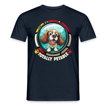 Dog Cartoon Cocker Spaniel pour les amoureux des chiens - T-shirt homme - marine - Devant - AI Model Male 178 light (178cm)
