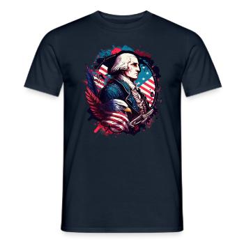 American Patriotic USA Design - T-shirt homme - marine - Devant - AI Model Male 178 light (178cm)