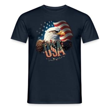 American Patriotic USA Design - Men's T-Shirt - navy - Front - AI Model Male 178 light (178cm)