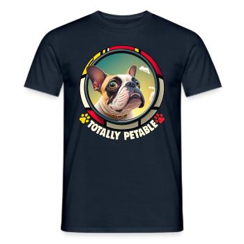 Chiens Français Bulldog Amateurs de chiens - T-shirt homme - marine - Devant - AI Model Male 178 light (178cm)