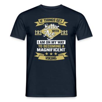 Wikinger und Germanen Geburtstag Kelten Fan - Männer T-Shirt - Navy - Vorne - AI Model Male 178 light (178cm)