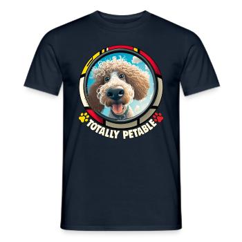 Dog Cartoon Poodle Design for Dog Lovers - Men's T-Shirt - navy - Front - AI Model Male 178 light (178cm)