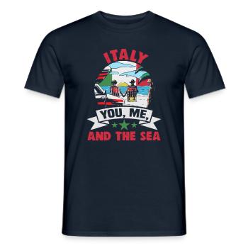 Italie vacances à la plage au bord de la mer Design beach motif - T-shirt homme - marine - Devant - AI Model Male 178 light (178cm)