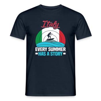 Italie vacances à la plage au bord de la mer Design beach motif - T-shirt homme - marine - Devant - AI Model Male 178 light (178cm)