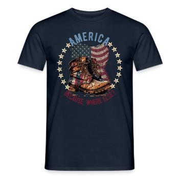 American Patriotic USA Design - Men's T-Shirt - navy - Front - AI Model Male 178 light (178cm)