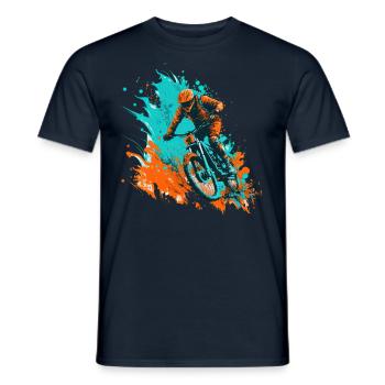 Conception cool de descente de VTT pour les fans de VTT - T-shirt homme - marine - Devant - AI Model Male 178 light (178cm)