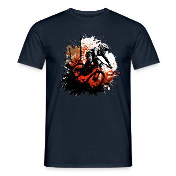 Conception cool de descente de VTT pour les fans de VTT - T-shirt homme - marine - Devant - AI Model Male 178 light (178cm)