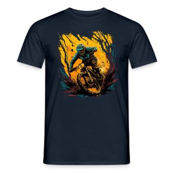 Conception cool de descente de VTT pour les fans de VTT - T-shirt homme - marine - Devant - AI Model Male 178 light (178cm)